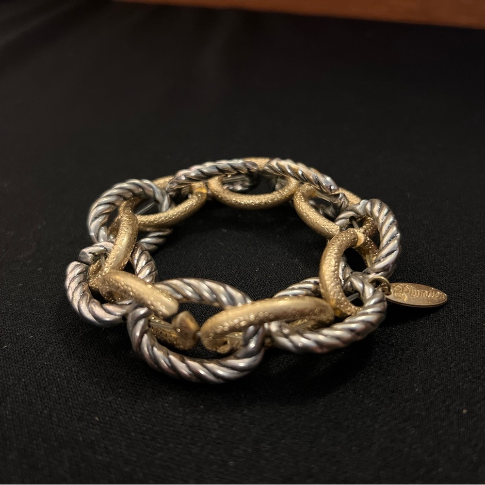 Gold and Silver Chain Bracelet